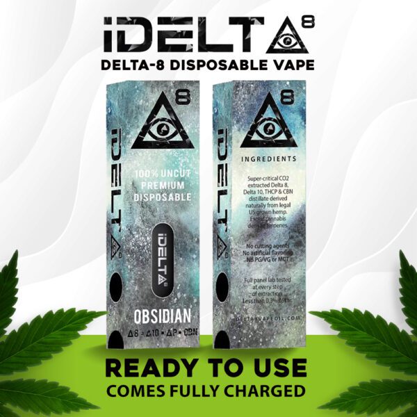 iDELTA8 Obsidian Blend Disposable | Delta 8 | THCP | Delta10 | CBN Ingredients