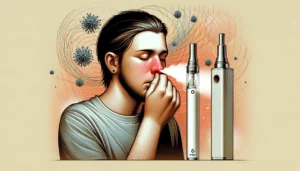 person in the act of sneezing